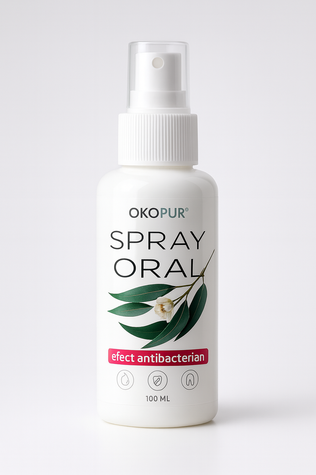 OKOPUR Spray Oral 100 ml cu Acid Hipocloros și Eucalipt